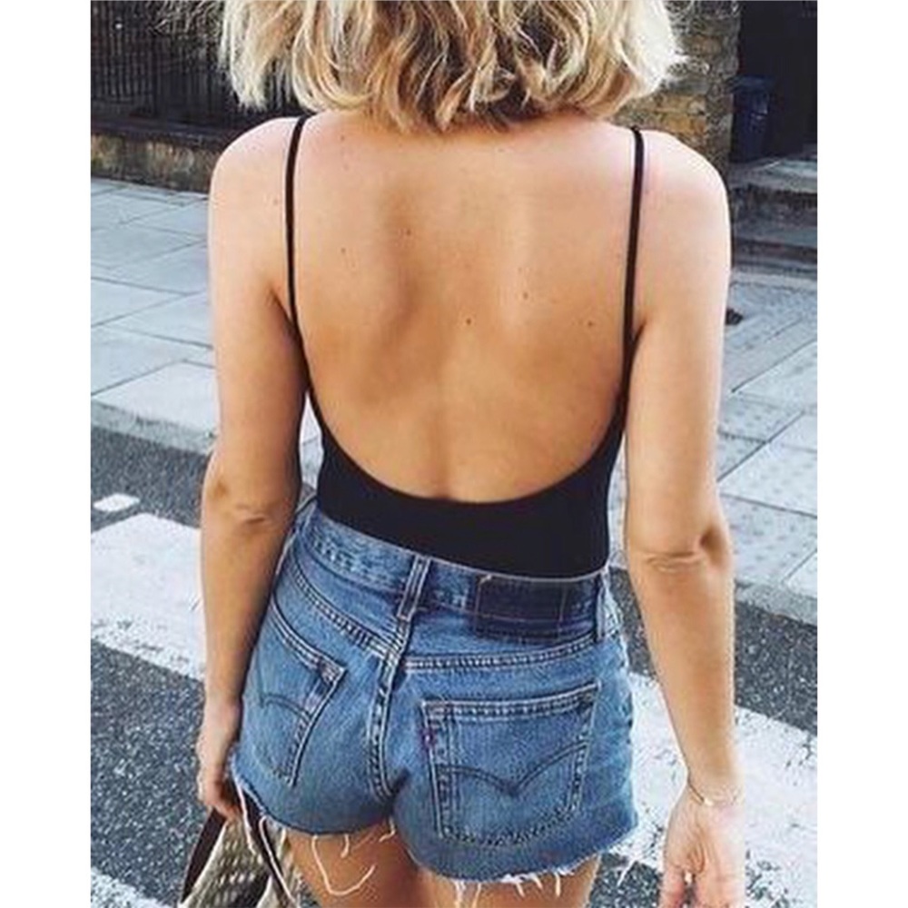 Spaghetti Strap Backless Bodysuit